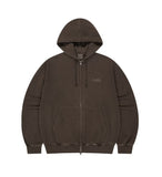 SLASH LOGO PIGMENT ZIP UP HOODIE