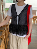 Bikan Dot Frill Sleeveless Blouse