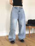 [MADE] Betts Light Washing Back Banding Denim Long Wide Pants