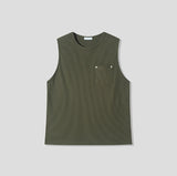 Rivet Pocket Ribbed Sleeveless