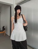 Glare pleated bustier one-piece