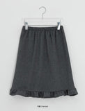 Hillan Wool Frill Banding Midi Skirt