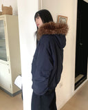 Coron Duffle Balloon Over Fur Hood Zip-up Padding