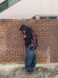 [unisex] Crion Washed Denim Banding Balloon Wide Pants