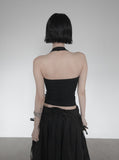 Ar Cowl Neck Halter Tube Top