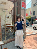 Enges Lace Summer Punching Knit Vest