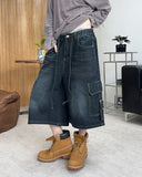 Letty Strap Cargo Bermuda Denim