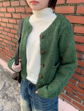 Ryuta Pocket Crop Wool Boucle Cardigan