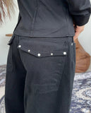 Eden Studded Curved Cotton Pants