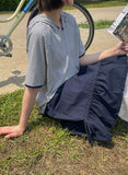 [BAONHAUS] Kolbakeu Stripe Color Matching Hood Short Sleeve Tee