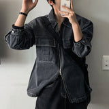 Face denim jacket