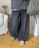 Begilli Washing Brushed Denim Wide Pants