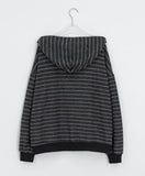 [BAONHAUS] Font Over Stripe Hood Zip-Up