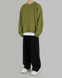 Wool Pintuck Wide Slacks