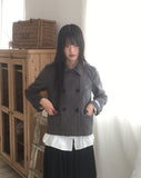 Romkin Cut Collar Short Jacket Coat