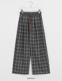 Calcori Banding Check Wide Pants