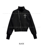 Tay Cross Stud Unbalanced Zip-Up