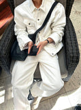 Non-Fade White Denim Pants