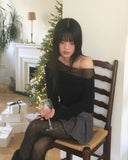 Soutine chiffon shirring drape t-shirt