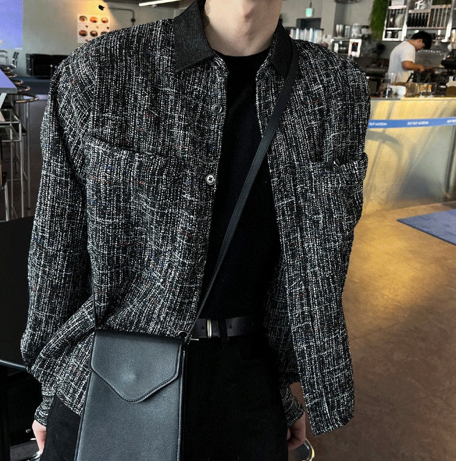 【COSYHARU】Multi tweed coloring crop jacket COSYHARU (コシハル) - マルチツイード配色クロップジャケット