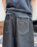 Beane Eyelet Bermuda Denim Pants