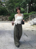 Band Punching Rib V-Neck Cardigan