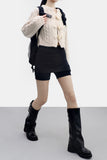 On-Fee Layered Eyelet Biker Pants