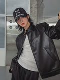 Kent western buckle leather jacket