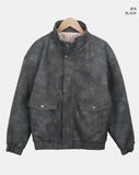 Peoen High Neck Fur Suede Jacket