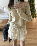 Mars Ribbon Off-Shoulder Knit