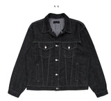 Leppard non-fade raw denim jacket