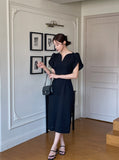 Leje Heart Neck Tweed Pin Tuck One Piece