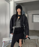 Denim Pad Crop Rider Jacket