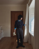 Low Adjust Cotton Two Tuck Slacks