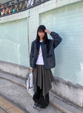 [BAONHAUS] Broa Unbalanced Layered Midi Skirt