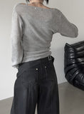 Colin V-neck Wrap Button Wool Knit