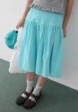 POP BUTTON MIDI SKIRT