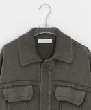 [unisex] Dilkari Washing Collar Knit Jacket Cardigan