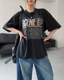 Sporty scene printing over short sleeve