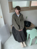 Dolance Suede Balloon Long Skirt