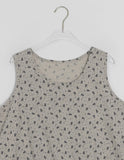 Haril Leaf Shirring Layered Sleeveless Blouse Midi One Piece