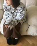 Enin Nordic Duffle Button Short Knit Cardigan