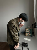 Retro Coated Leather Overshirt