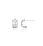 Essence Silver Tria Pave Earrings