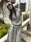 DOUBLE ♡ HALF HOOD T