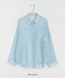Lisons Summer Color See-through Long Sleeve Shirt