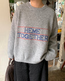 Paho Lettering Round Wool Knit