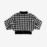 Monet Hound Checked Fur Jacket