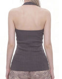 Ribbed Halter Sleeveless Top