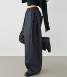 Balloon Two-Way Raw Side Folding Pin Tuck Banding Mega Denim Pants